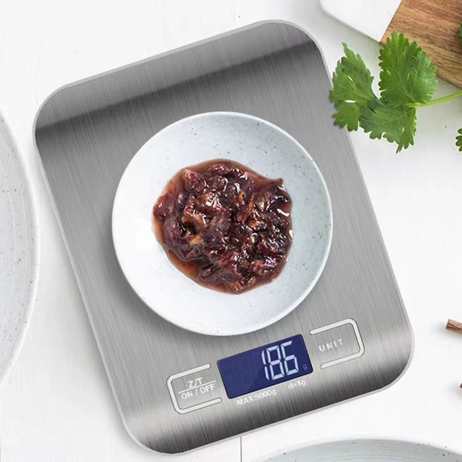 10KG Kitchen Scales Stainless Steel Weighing For Food Diet Postal Balance Measuring LCD Precision Electronic - Yallafit