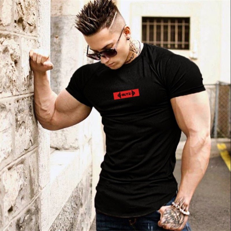 2019 Brand Men T shirt bodybuilding fitness mens tops cotton leisure gyms singlets Cotton Short Sleeve tight fashion Tshirt - Yallafit
