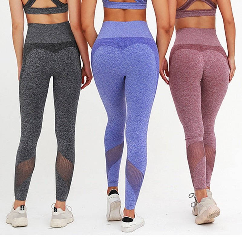High Waist Fitness Gym Legging Women Seamless Energy Tights Workout Running Activewear Yoga leggins Hollow Sport Trainning Short - Yallafit
