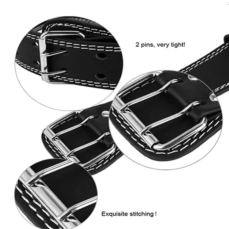 Leather Weightlifting Belt Gym Fitness Dumbbell Barbell Powerlifting Back Support Power Training Weight Lifting Belt - Yallafit