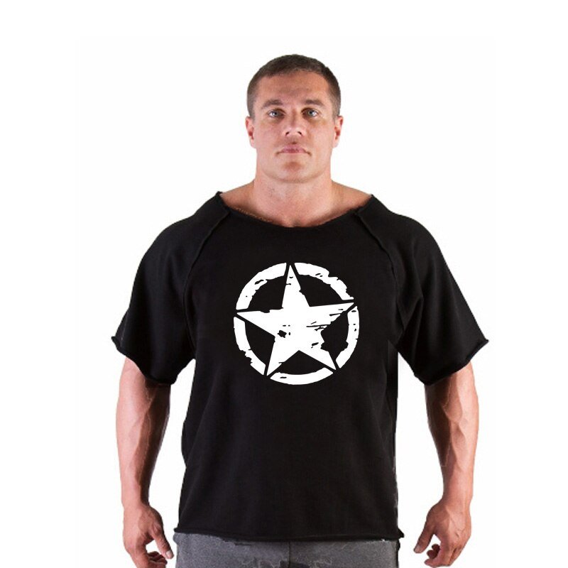 Men's T Shirts Fitness Men Bodybuilding Shirt Batwing Sleeve Rag shirt Gym Fitness Muscle Running T shirt - Yallafit