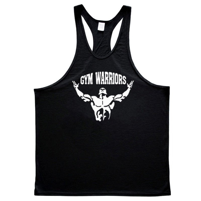 Mens Tank Top Gym Stringer Singlets Fitness Clothing Workout Cotton Sleeveless Shirt Summer Undershirt Vest Male - Yallafit