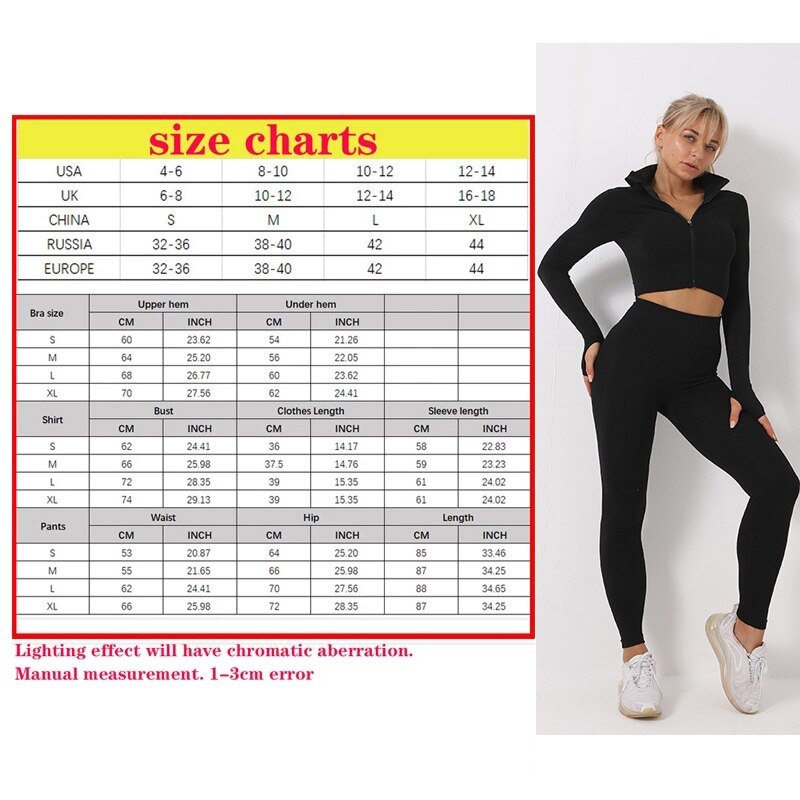 Women Sports Bras Crop Tops High Waist 2Pcs Yoga Sets Zipper Tracksuits Outfits Sportswear Jogging Suit Sweatpants Sport Jogger - Yallafit