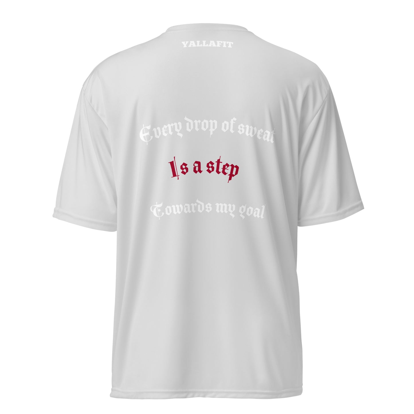 performance crew neck t-shirt with back quote - Yallafit
