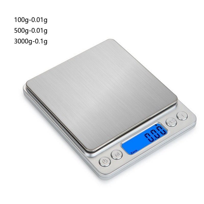 0.01g/0.1g Precision LCD Digital Scales 500g/3000g Mini Electronic Grams Weight Balance Scale for Tea Baking Weighing Scale - Yallafit
