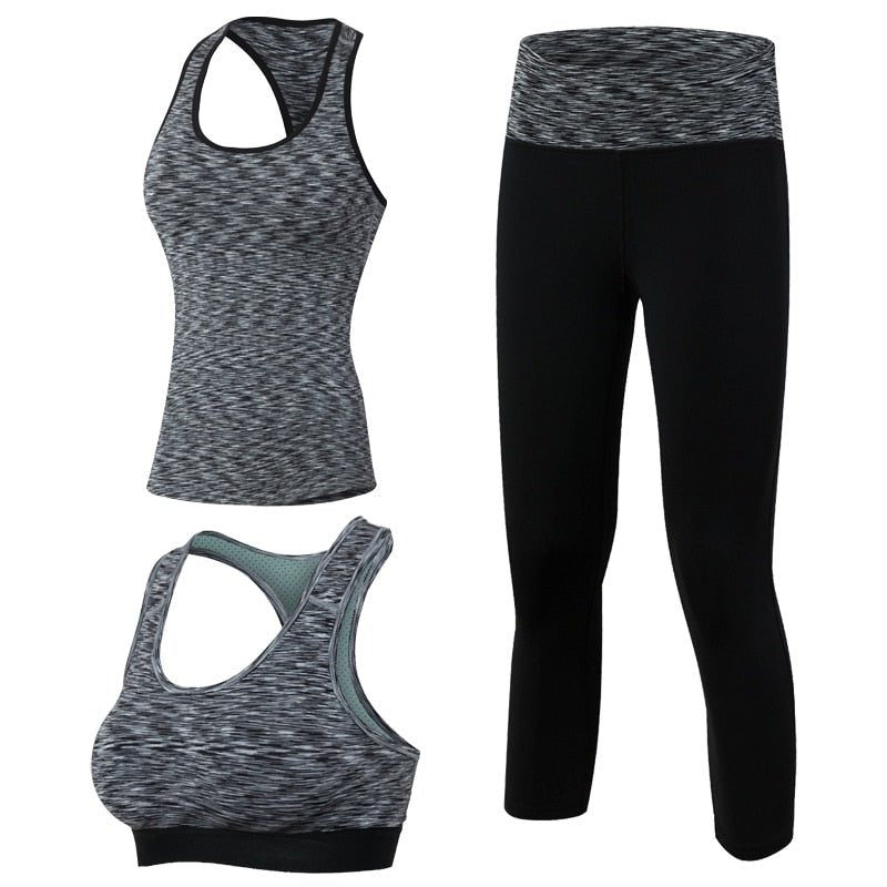 1/2/3pcs Fitness Yoga Tracksuit for Women Sleeveless Sport Shirt Gym Bra Tops Trousers Girl Sport Suit Gym Pants Green Yoga suit - Yallafit