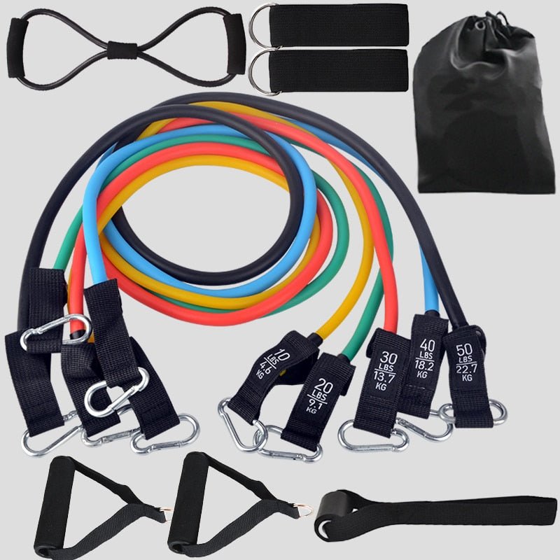 12PCS Resistance Bands Set Bodybuilding Home Gym Equipment Professional Training Weight Fitness Elastic Rubber Bands Expander - Yallafit
