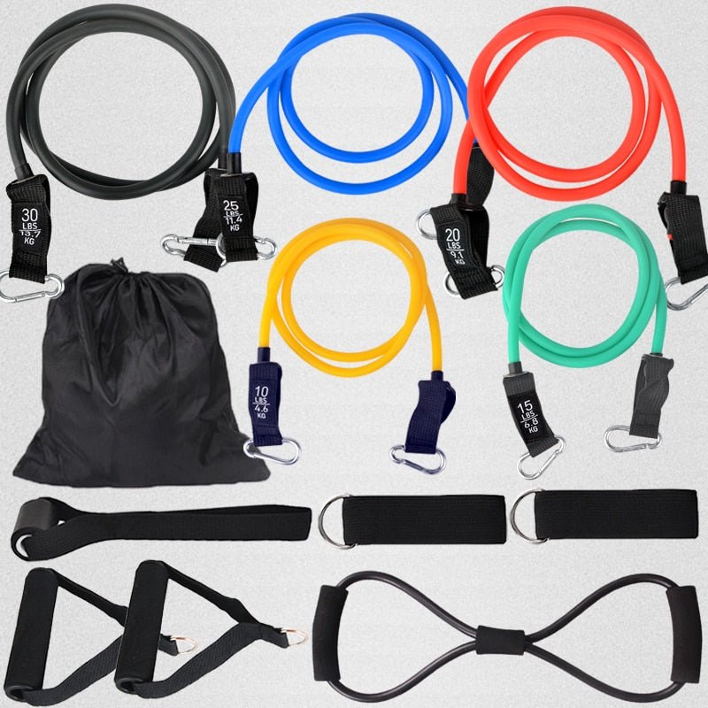 12PCS Resistance Bands Set Bodybuilding Home Gym Equipment Professional Training Weight Fitness Elastic Rubber Bands Expander - Yallafit