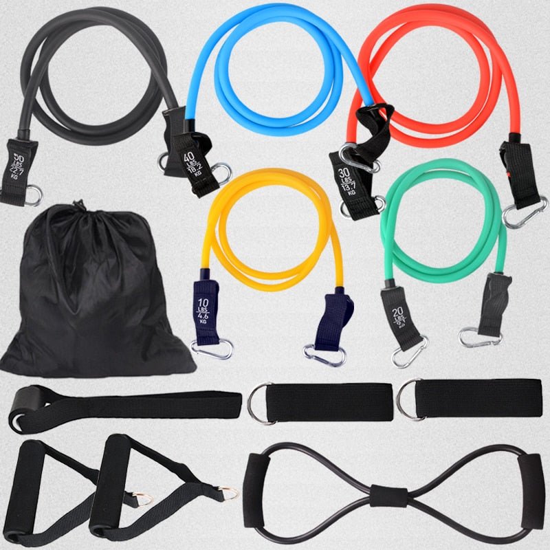 12PCS Resistance Bands Set Bodybuilding Home Gym Equipment Professional Training Weight Fitness Elastic Rubber Bands Expander - Yallafit