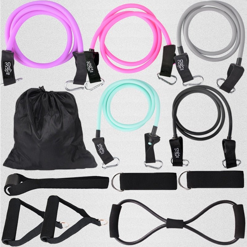 12PCS Resistance Bands Set Bodybuilding Home Gym Equipment Professional Training Weight Fitness Elastic Rubber Bands Expander - Yallafit