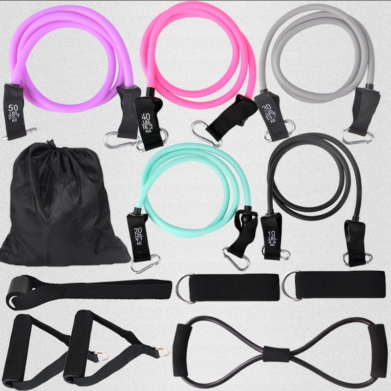 12PCS Resistance Bands Set Bodybuilding Home Gym Equipment Professional Training Weight Fitness Elastic Rubber Bands Expander - Yallafit