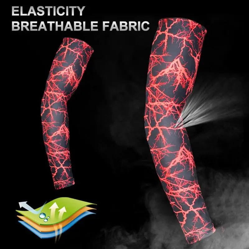 1Pair Breathable Quick Dry UV Protection Running Arm Sleeves Basketball Elbow Pad Fitness Armguards Sports Cycling Arm Warmers 8 - Yallafit