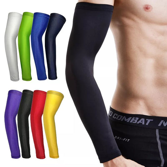 1Pair Breathable Quick Dry UV Protection Running Arm Sleeves Basketball Elbow Pad Fitness Armguards Sports Cycling Arm Warmers 8 - Yallafit