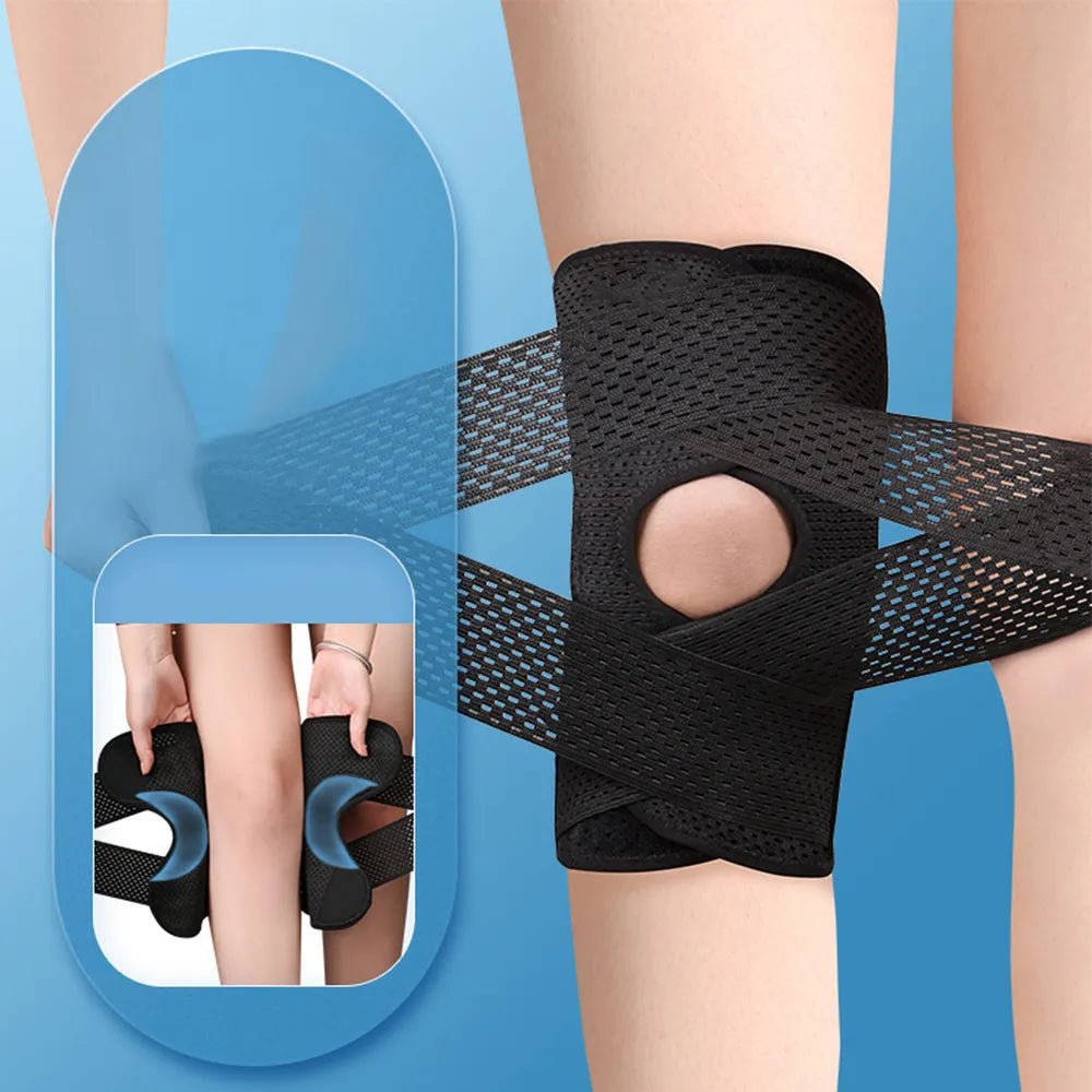 1PC Sports Kneepad Men Women Pressurized Elastic Knee Pads Arthritis Joints Protector Fitness Gear Volleyball Brace Protector - Yallafit