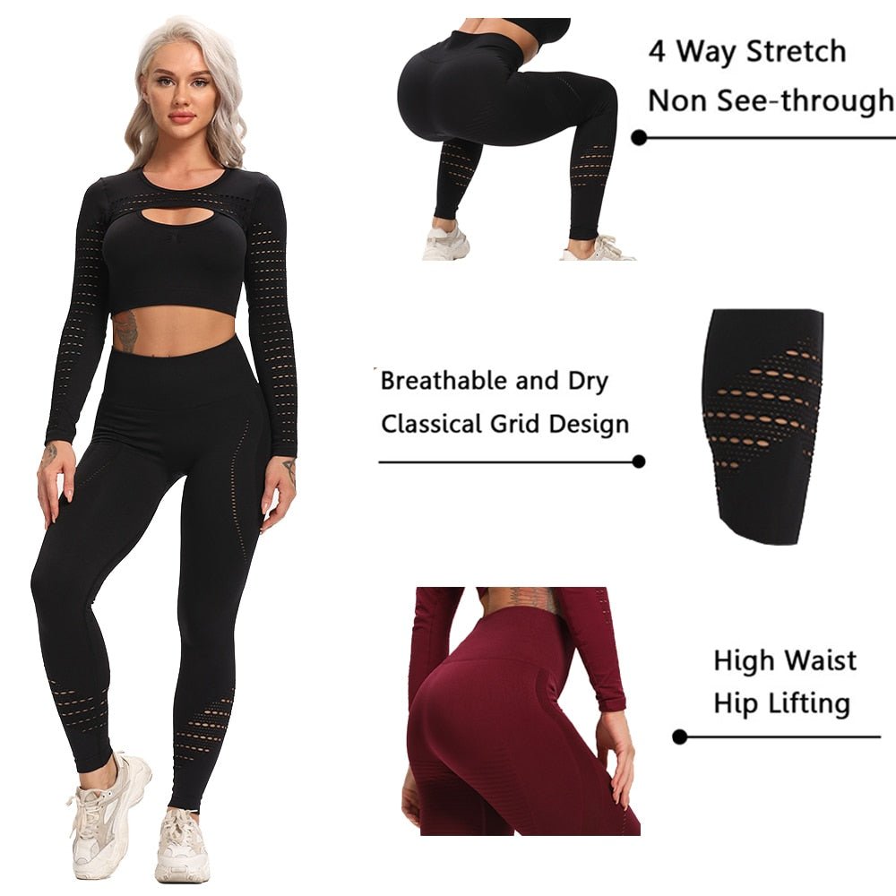 2 Piece Seamless Sports Sets workout yoga set Women's Suit for fitness leggings Vital Sportswear Gym clothing 2021 Tracksuits - Yallafit