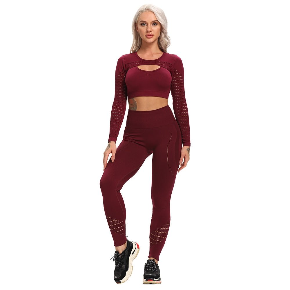 2 Piece Seamless Sports Sets workout yoga set Women's Suit for fitness leggings Vital Sportswear Gym clothing 2021 Tracksuits - Yallafit