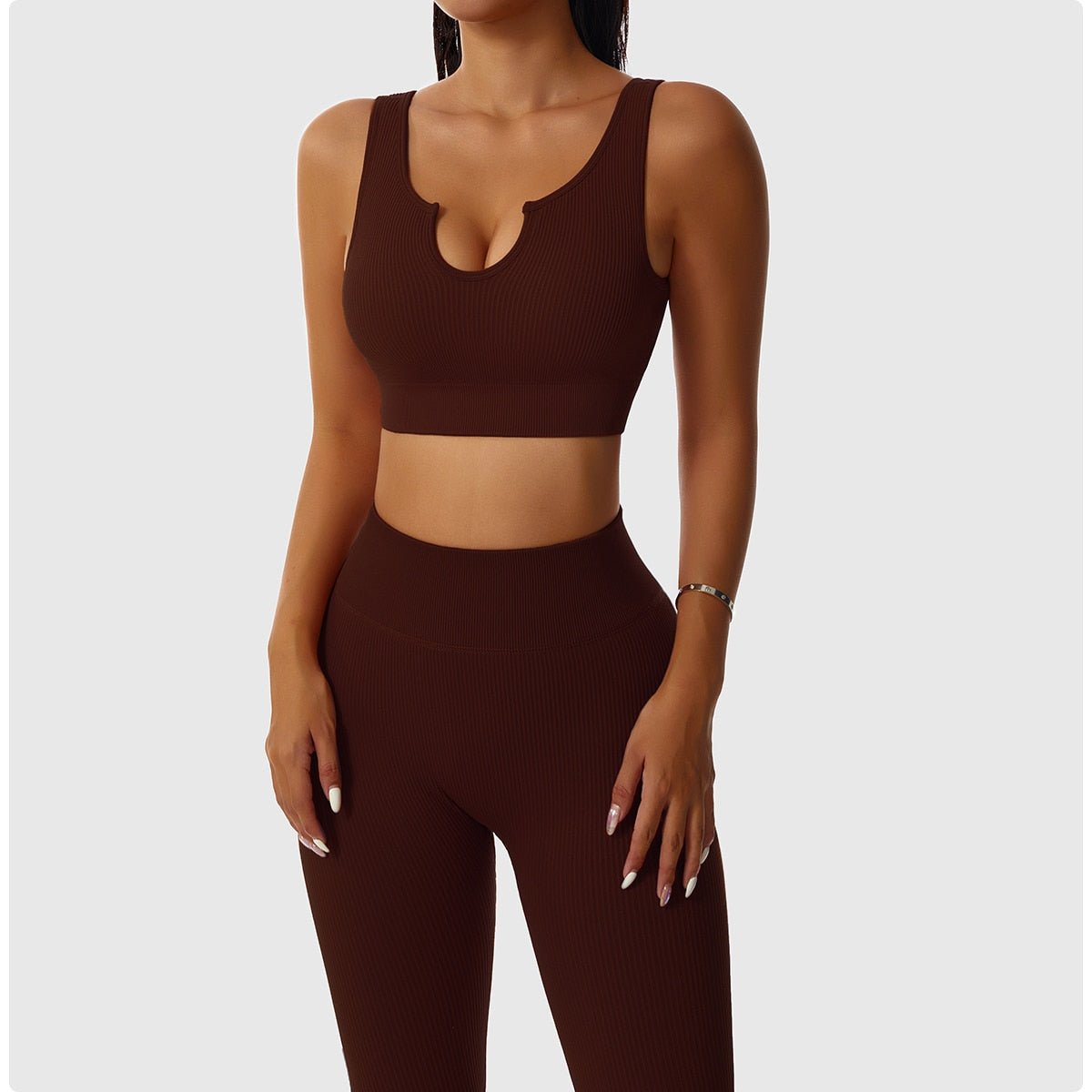 2 Piece Set Workout Clothes for Women Sports Bra and Leggings Set Sports Wear for Women Gym Clothing Athletic Yoga Set - Yallafit