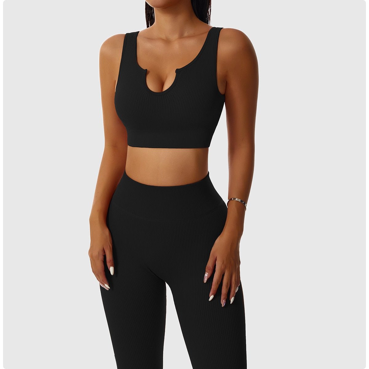 2 Piece Set Workout Clothes for Women Sports Bra and Leggings Set Sports Wear for Women Gym Clothing Athletic Yoga Set - Yallafit