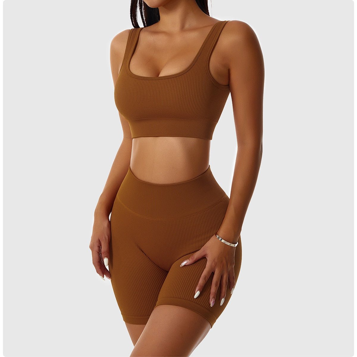 2 Piece Set Workout Clothes for Women Sports Bra and Leggings Set Sports Wear for Women Gym Clothing Athletic Yoga Set - Yallafit