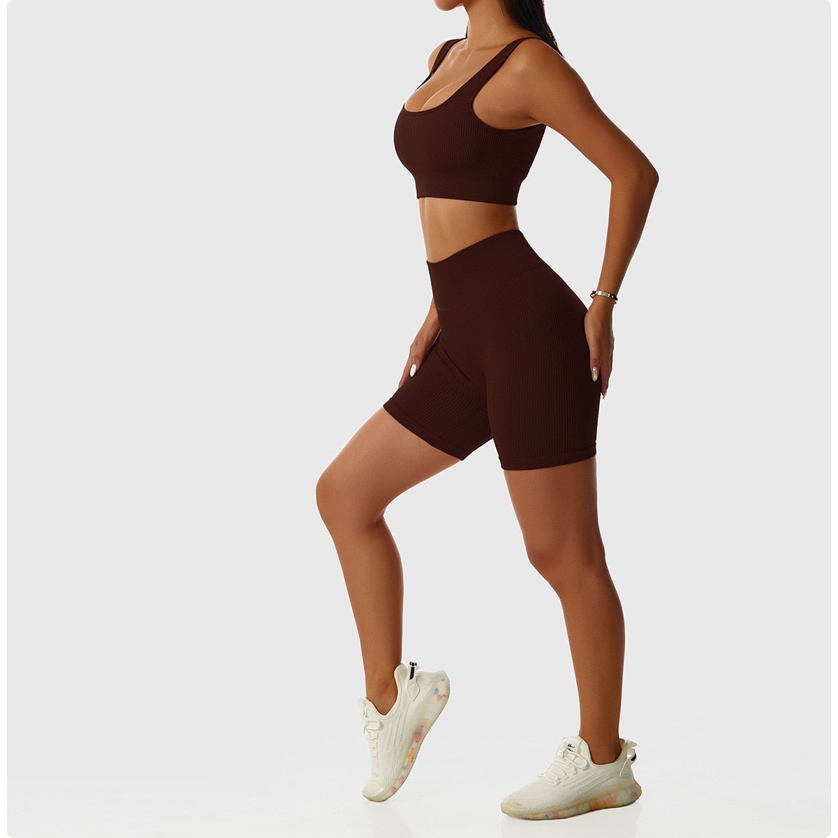 2 Piece Set Workout Clothes for Women Sports Bra and Leggings Set Sports Wear for Women Gym Clothing Athletic Yoga Set - Yallafit