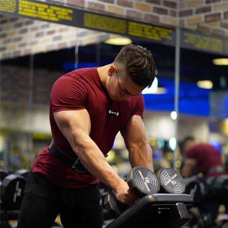 2019 Brand Men T shirt bodybuilding fitness mens tops cotton leisure gyms singlets Cotton Short Sleeve tight fashion Tshirt - Yallafit