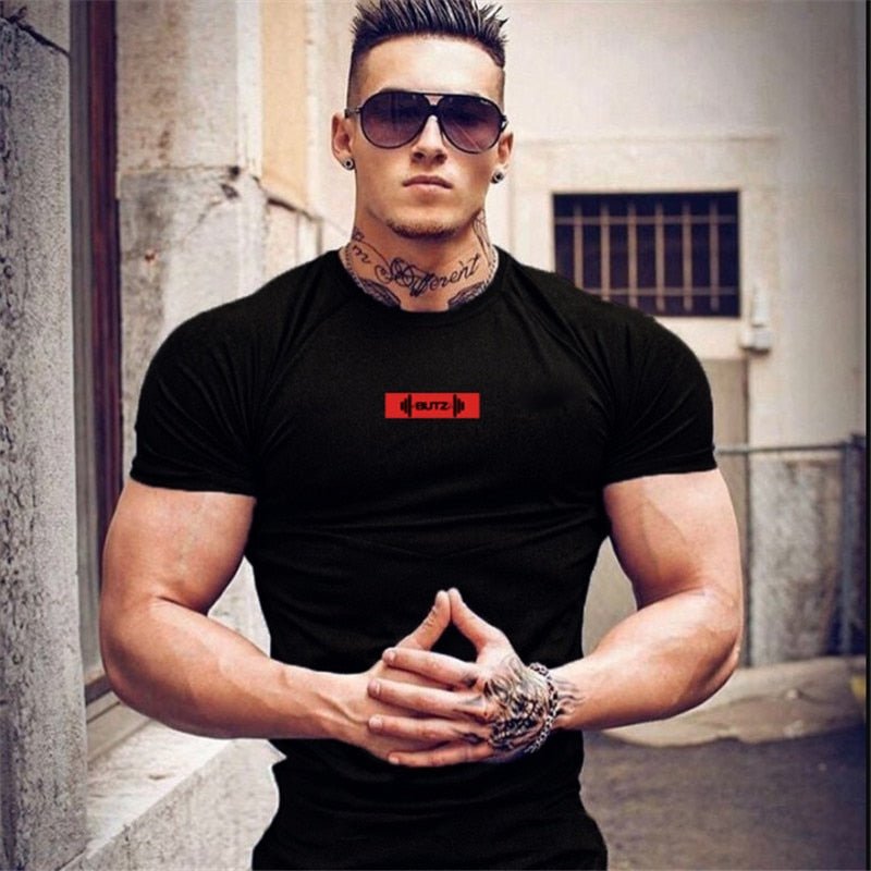 2019 Brand Men T shirt bodybuilding fitness mens tops cotton leisure gyms singlets Cotton Short Sleeve tight fashion Tshirt - Yallafit