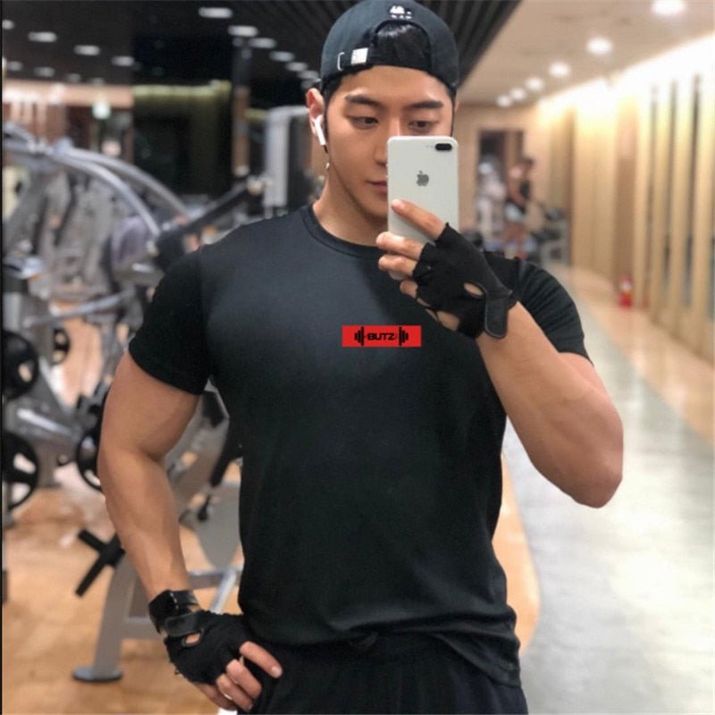 2019 Brand Men T shirt bodybuilding fitness mens tops cotton leisure gyms singlets Cotton Short Sleeve tight fashion Tshirt - Yallafit