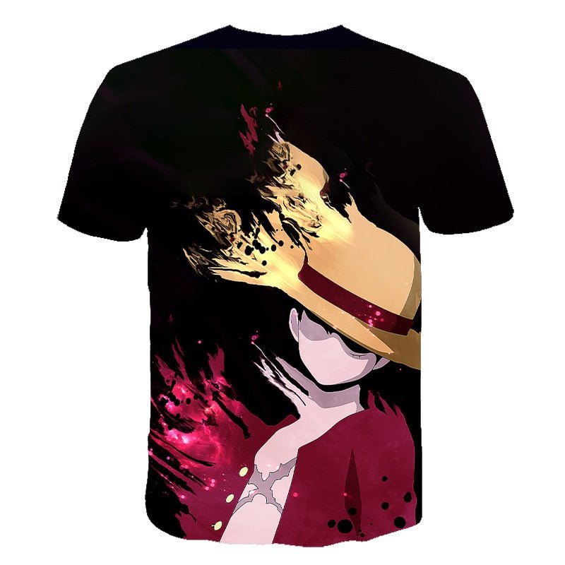 2021 Fashion New One Piece 3D T-Shirt Luffy Straw Hat Japanese Anime Funny T Shirts Men Women O-Neck Black Short Sleeve Tshirt - Yallafit