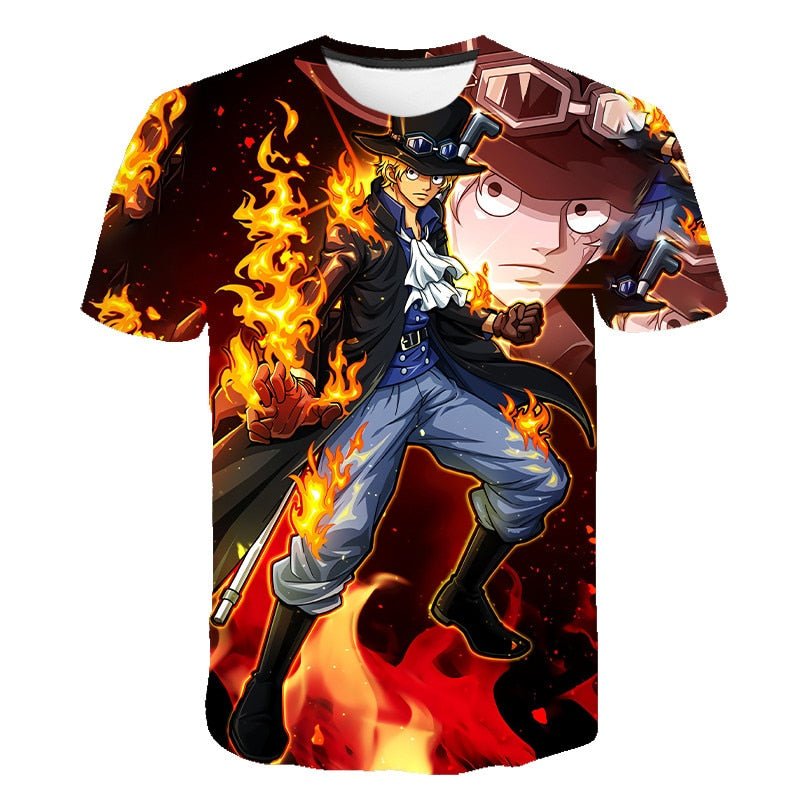 2021 Fashion New One Piece 3D T-Shirt Luffy Straw Hat Japanese Anime Funny T Shirts Men Women O-Neck Black Short Sleeve Tshirt - Yallafit