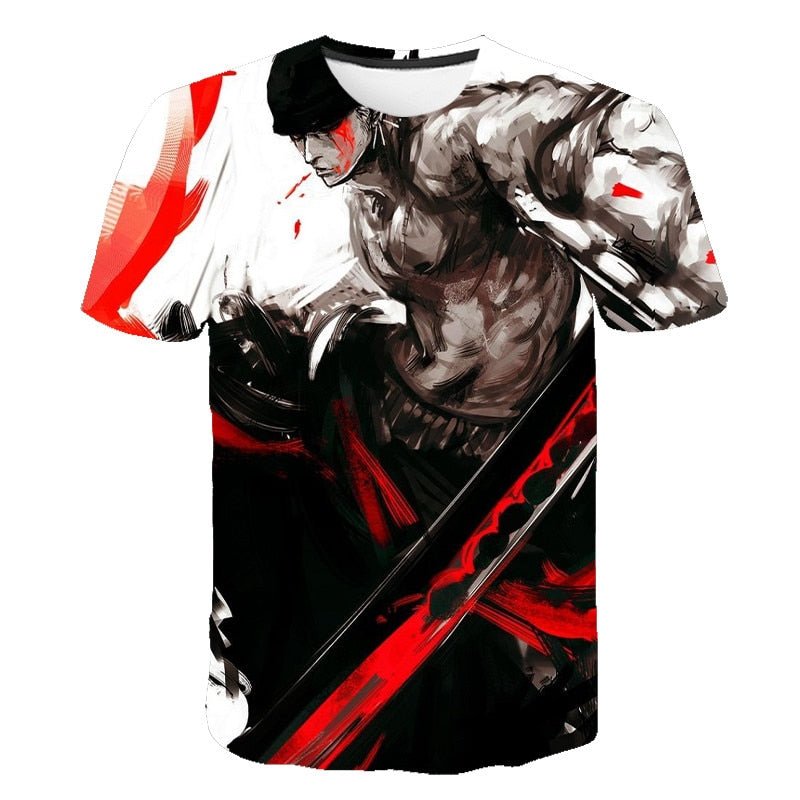 2021 Fashion New One Piece 3D T-Shirt Luffy Straw Hat Japanese Anime Funny T Shirts Men Women O-Neck Black Short Sleeve Tshirt - Yallafit