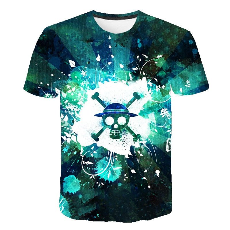 2021 Fashion New One Piece 3D T-Shirt Luffy Straw Hat Japanese Anime Funny T Shirts Men Women O-Neck Black Short Sleeve Tshirt - Yallafit