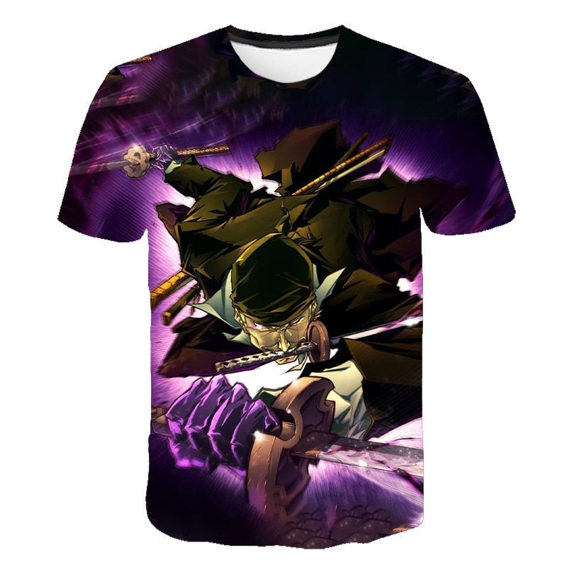 2021 Fashion New One Piece 3D T-Shirt Luffy Straw Hat Japanese Anime Funny T Shirts Men Women O-Neck Black Short Sleeve Tshirt - Yallafit