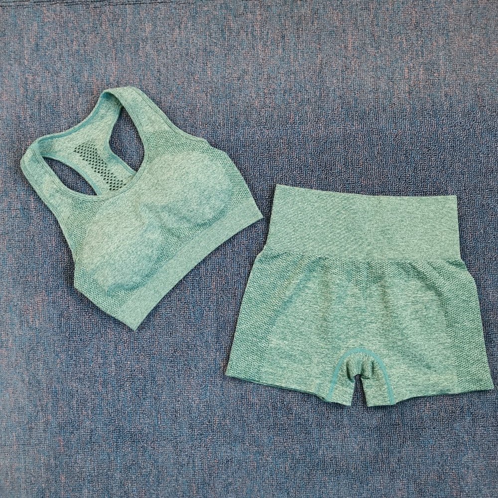 2021 Sexy Bra Seamless Shorts Leggings And Top Yoga Set sports Tracksuit For Women Workout Gym Clothing Sport Clothes Gym Set - Yallafit