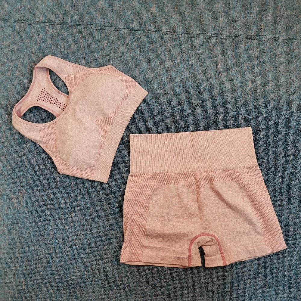 2021 Sexy Bra Seamless Shorts Leggings And Top Yoga Set sports Tracksuit For Women Workout Gym Clothing Sport Clothes Gym Set - Yallafit