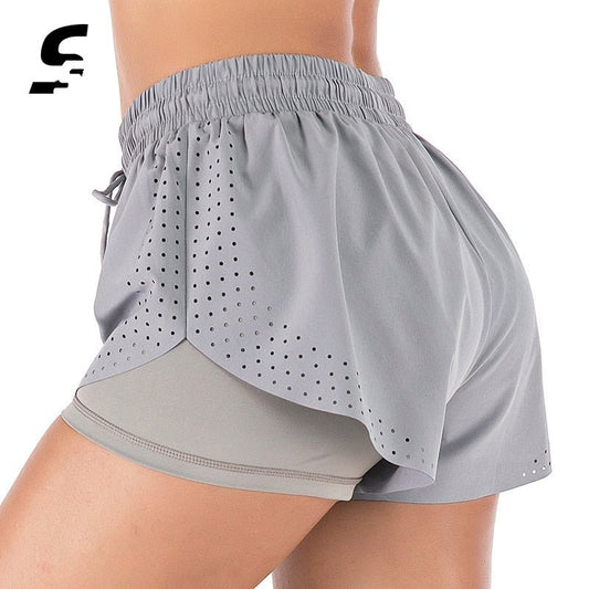 2021 Women Workout Shorts Fitness Yoga Quick-dry Breathable Sport Shorts Female Running Gym Leggings Yoga Athletic Spandex Pants - Yallafit