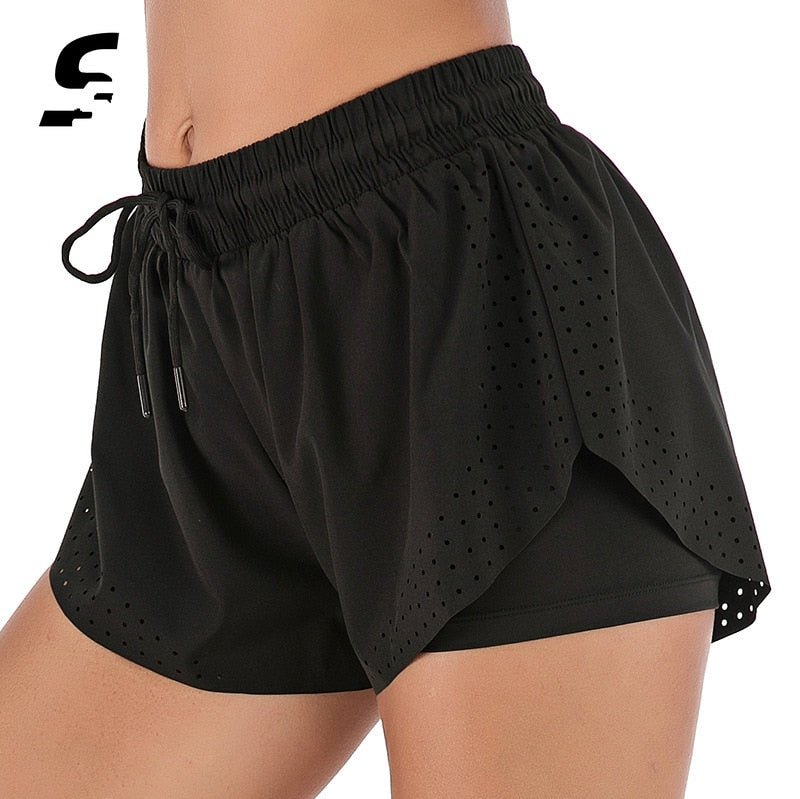 2021 Women Workout Shorts Fitness Yoga Quick-dry Breathable Sport Shorts Female Running Gym Leggings Yoga Athletic Spandex Pants - Yallafit