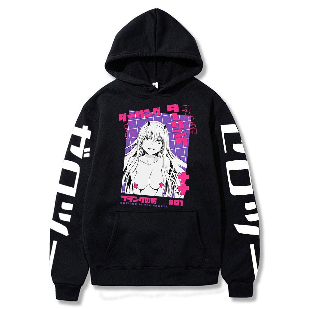 2022 New Kawaii Anime Darling In The Franxx Men Women Unisex Hoodies Sweatshirts Zero Two Hoodie Autumn Winter Harajuku Pullover - Yallafit