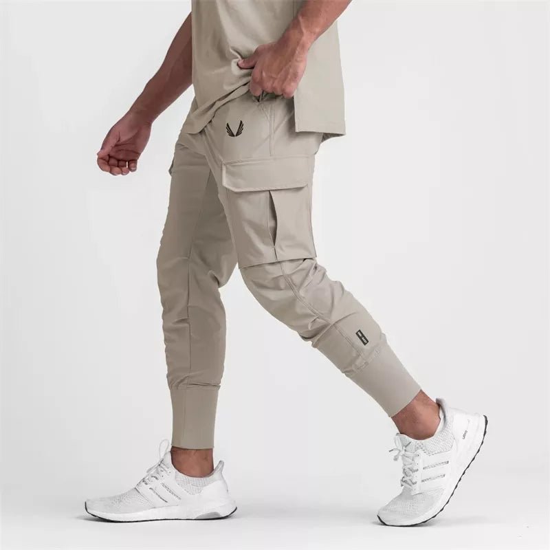 2022 New Men's Cargo Pants Summer Thin Loose Quick-Drying Elastic Leggings Running Training Sweatpants Casual Trend Trousers - Yallafit