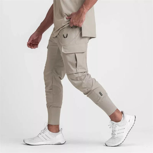 2022 New Men's Cargo Pants Summer Thin Loose Quick-Drying Elastic Leggings Running Training Sweatpants Casual Trend Trousers - Yallafit