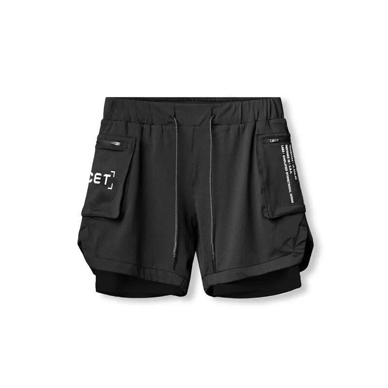 2022 Sport Shorts Men Sportswear Double-deck Running Shorts 2 In 1 Beach Bottoms Summer Gym Fitness Training Jogging Short Pants - Yallafit