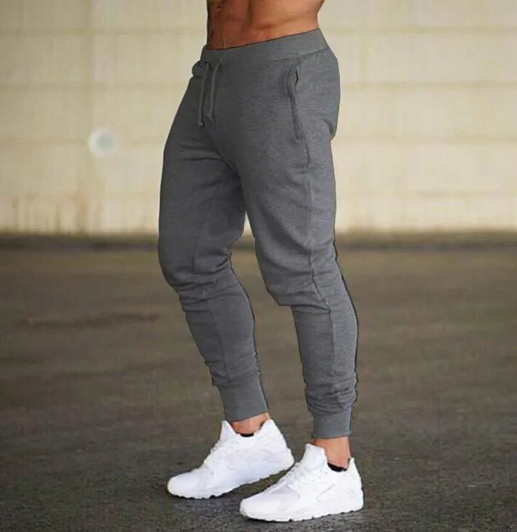 2023 New Muscle Fitness Running Training Sports Cotton Trousers Men's Breathable Slim Beam Mouth Casual Health Pants - Yallafit