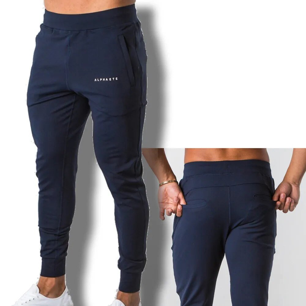 2023 New Muscle Fitness Running Training Sports Cotton Trousers Men's Breathable Slim Beam Mouth Casual Health Pants - Yallafit