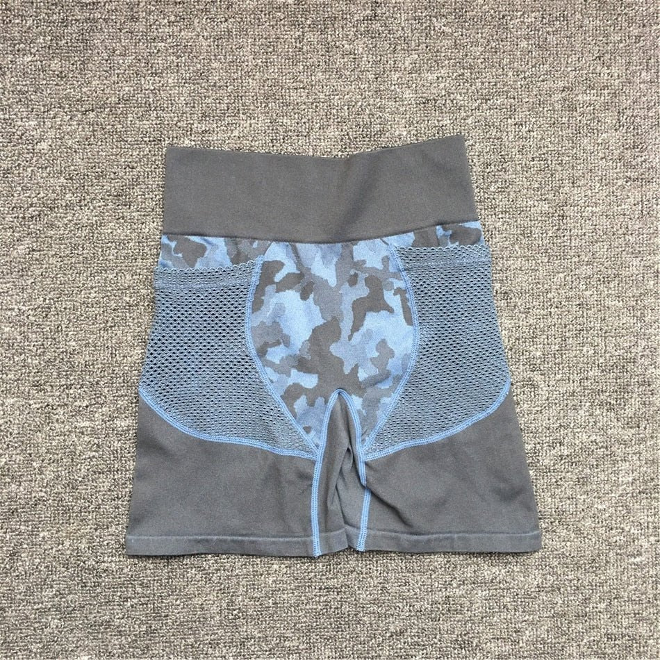 2PCS Camouflage Set Women Yoga Suit Sport Set Gym Workout Clothes Long Sleeve Fitness Crop Top High Waist Seamless Camo Leggings - Yallafit