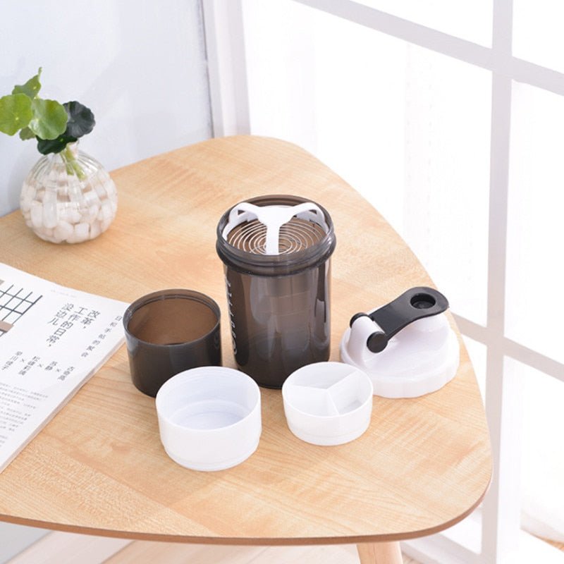 5 Layers Bottle Protein Powder Shake Cup Large Capacity Water Bottle Plastic Mixing Cup Body-Building Exercise Bottle Cocina - Yallafit