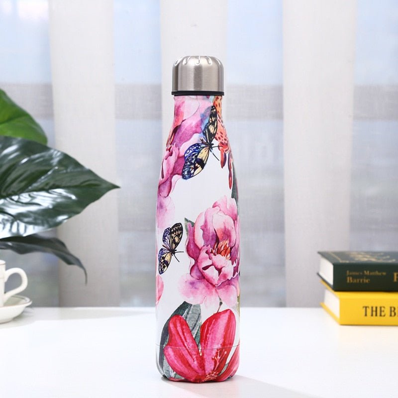 500ml Leaf Insulated Vacuum Thermos Water Bottle Sports GYM Drink Bottle Thermal Flask For Coffee - Yallafit