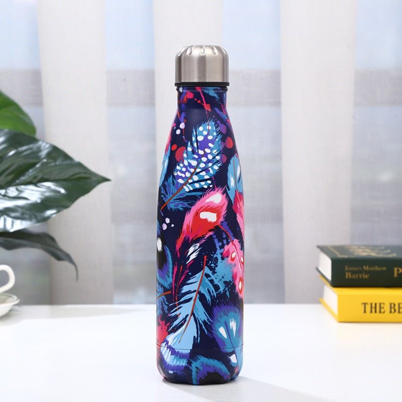 500ml Leaf Insulated Vacuum Thermos Water Bottle Sports GYM Drink Bottle Thermal Flask For Coffee - Yallafit