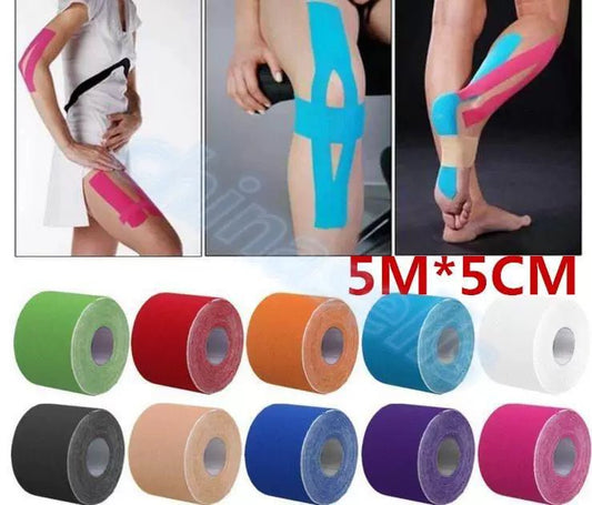 5cm * 5M Basketball Elastic Kinesio Tex Tape Kinesio Taping Muscle Paste Sports Physiotherapy Adhesive Tape Bandage Muscle Paste - Yallafit