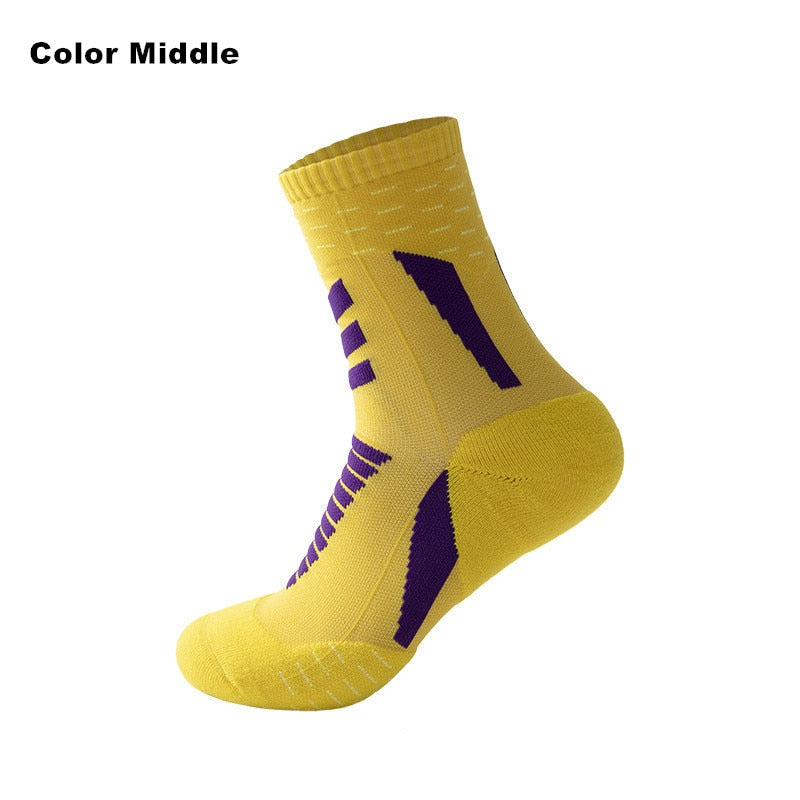 Professional Running Socks Cotton Thick Terry Socks Summer Basketball Tennis Men Sports Socks Shock Absorption Moisture Wicking - Yallafit