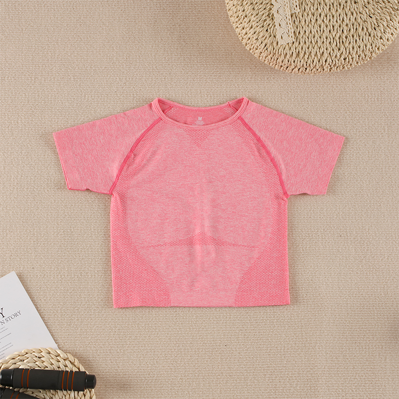 SALSPOR New Sport Crop Top Women Fashion Seamless Yoga Shirts High Elastic Breathable Short Sleeve Female Sportswear - Yallafit