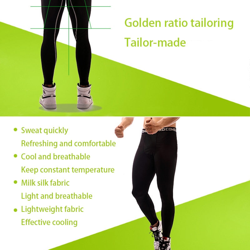 Compression Pants Mens Gym Leggings Sport Training Pants Men Running Tights Trousers Men Sportswear Dry Quick Fit Jogging Pants - Yallafit